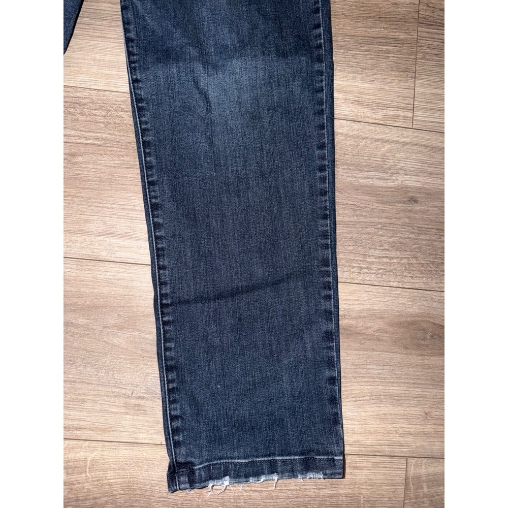 Democracy Ab Solution Straight Leg Jeans Dark Wash Frayed Hem Size 8 X4 - Picture 4 of 9